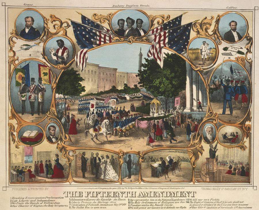 1970 Poster illustrating the rights of the 15th Amendment