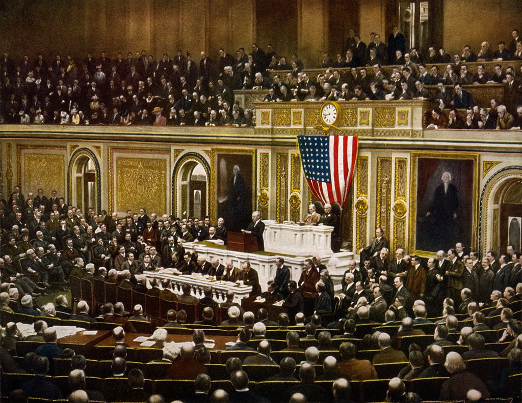 President Woodrow Wilson asking Congress to Declare War against Germany 1917